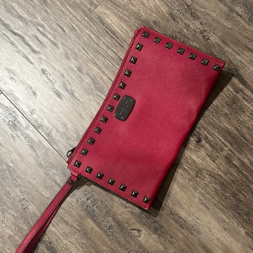 Michael Kors Red Studded Wristlet